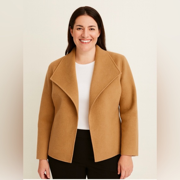 Talbots Jackets & Blazers - Talbots 90% Wool Women's Camel Open Front Blazer/Jacket, Size Large